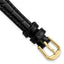 10mm Black Alligator Grain Leather with Gold-tone Buckle 6.75 inch Watch Band