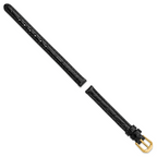 DeBeer 8mm Black Alligator Grain Leather with Gold-tone Buckle 6.75 inch Watch Band