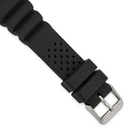 18mm Black Casio-Style Silicone Rubber with Brushed Stainless Steel Buckle 8.5 inch Watch Band