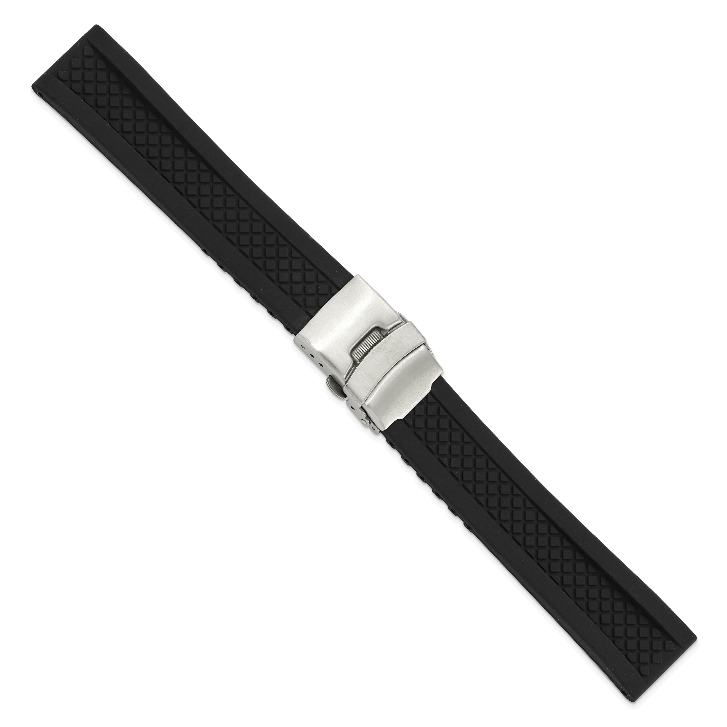 Diver's Style Watch Band in Black Silicone Rubber, 20mm Secondary image
