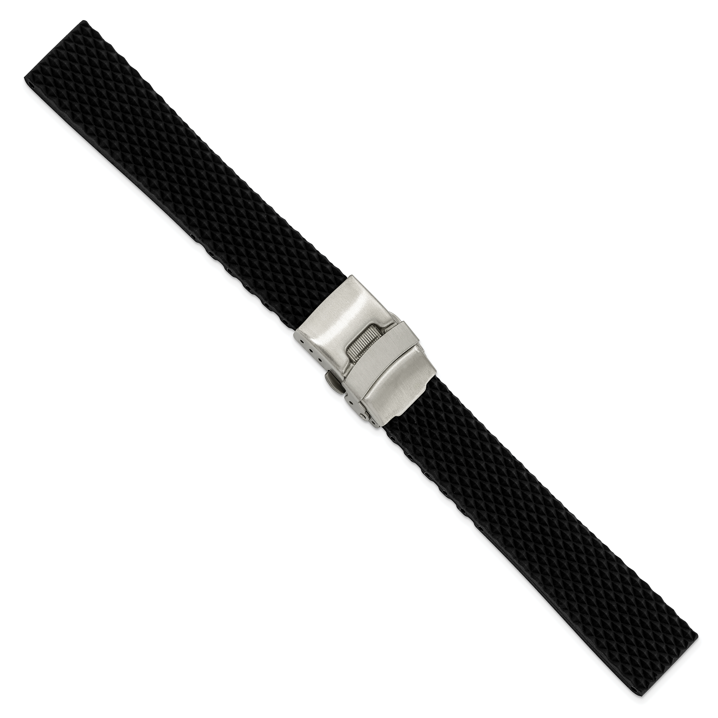 Textured Silicone Watch Band with Stainless Steel Buckle, 20mm Secondary image