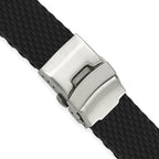 Textured Silicone Watch Band with Stainless Steel Buckle, 20mm