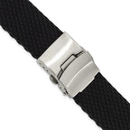 Textured Silicone Watch Band with Stainless Steel Buckle, 20mm