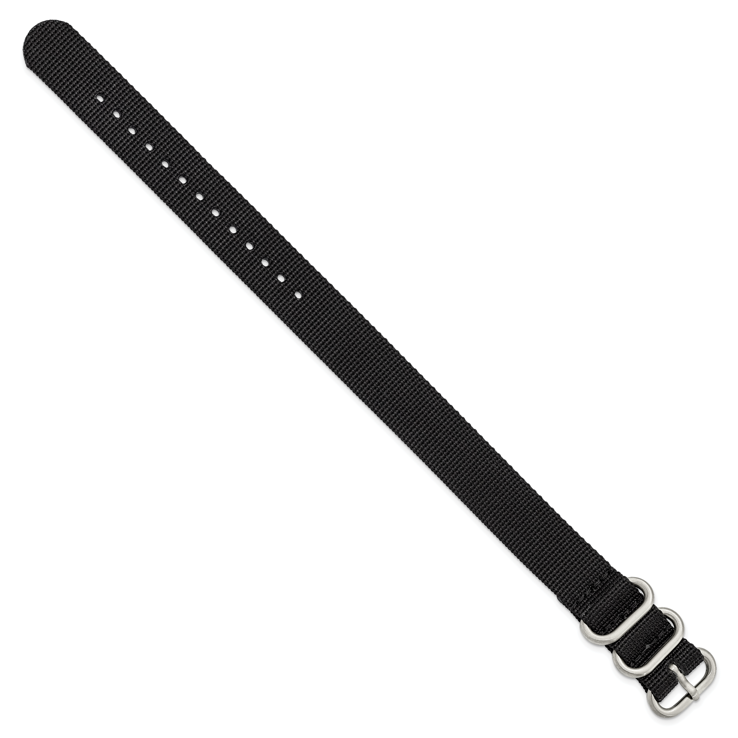 Military Ballistic Nylon Watch Band in Black, 22mm Secondary image
