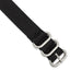 18mm One-Piece Black Military Ballistic G10 Nylon with Brushed Stainless Steel Buckle 10.75 inch Watch Band