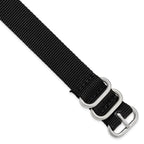 Military Ballistic Nylon Watch Band in Black, 22mm