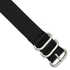 Military Ballistic Nylon Watch Band in Black, 22mm