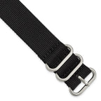 Military Ballistic Nylon Watch Band in Black, 22mm