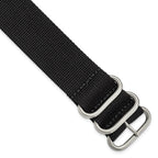 Military Ballistic Nylon Watch Band in Black, 22mm