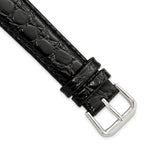Alligator-Grain Leather Watch Band in Black, 18mm
