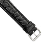 Alligator-Grain Leather Watch Band in Black, 18mm