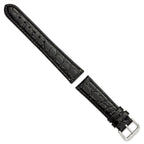 Alligator Grain Leather Watch Band in Black, 18mm - Sophia Jewelers