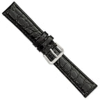 Alligator Grain Leather Watch Band in Black, 18mm - Sophia Jewelers
