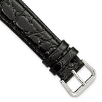 Alligator Grain Leather Watch Band in Black, 18mm - Sophia Jewelers