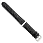Alligator Grain Leather Watch Band in Black, 18mm - Sophia Jewelers