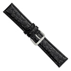 Alligator Grain Leather Watch Band in Black, 18mm - Sophia Jewelers