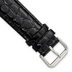 Alligator Grain Leather Watch Band in Black, 18mm