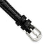 10mm Black Alligator Grain Leather with Silver-tone Buckle 6.75 inch Watch Band