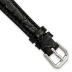 Alligator-Grain Leather Watch Band in Black, 15mm