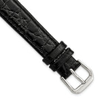 Alligator-Grain Leather Watch Band in Black, 15mm
