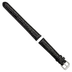 Alligator-Grain Black Watch Band in Leather - Sophia Jewelers