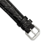 Alligator-Grain Leather Watch Band in Black, 15mm