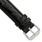 Alligator-Grain Leather Watch Band in Black, 15mm