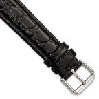 Alligator-Grain Leather Watch Band in Black, 15mm