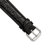 Alligator-Grain Black Watch Band in Leather - Sophia Jewelers