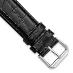 Alligator-Grain Leather Watch Band in Black, 15mm