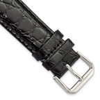 Alligator-Grain Leather Watch Band in Black, 15mm