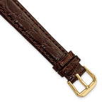 Alligator-Grain Leather Watch Band in Dark Brown, 10mm