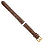 Brown Alligator-Grain Leather Watch Band with Gold-Tone Buckle - Sophia Jewelers
