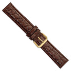 Brown Alligator-Grain Leather Watch Band with Gold-Tone Buckle - Sophia Jewelers