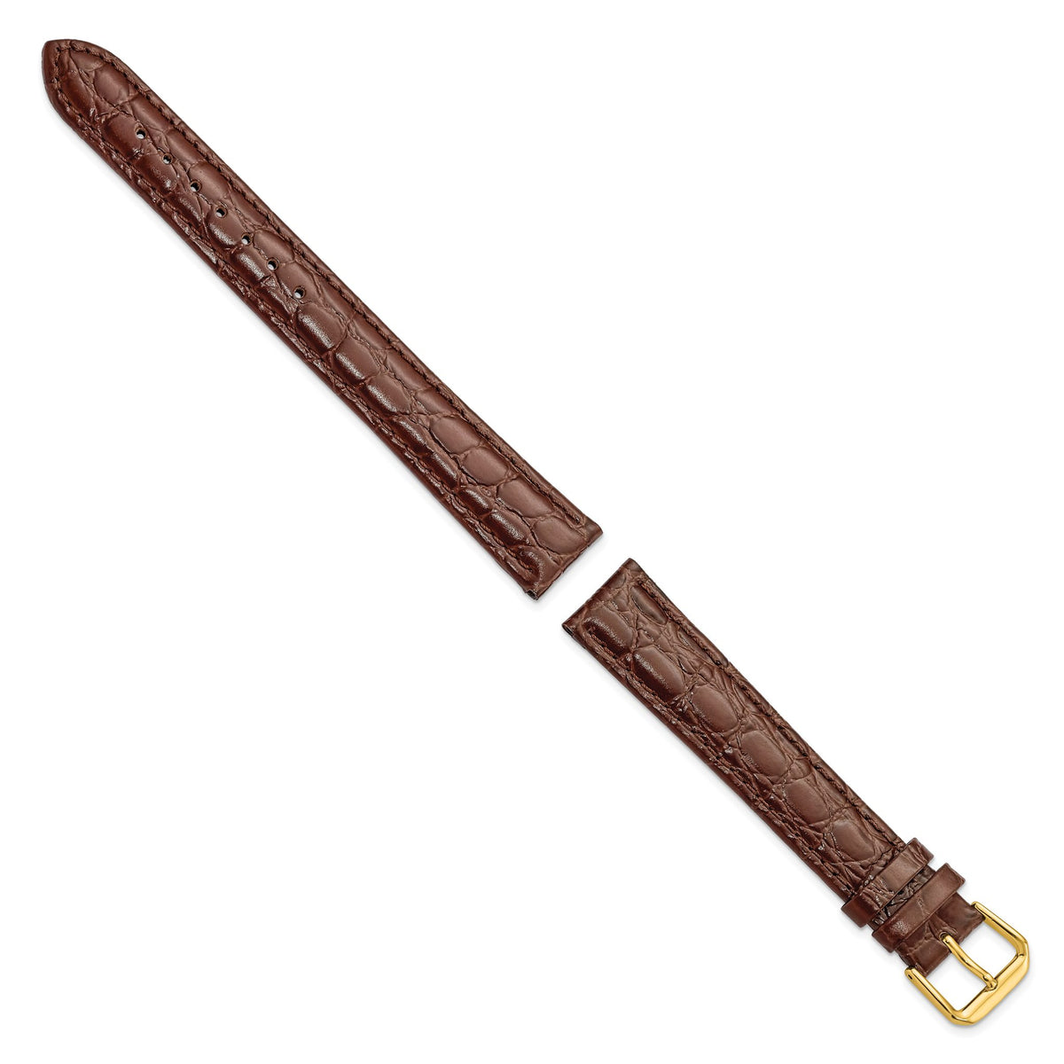 Brown Alligator-Grain Extra Long Watch Band in Leather - Sophia Jewelers