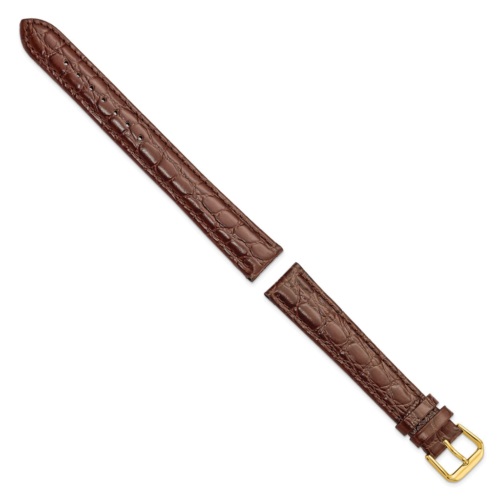 Brown Alligator-Grain Extra Long Watch Band in Leather - Sophia Jewelers