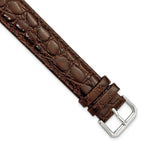 Alligator-Grain Leather Watch Band in Brown, 16mm