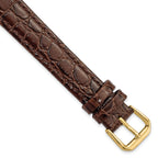 Alligator Grain Watch Band in Brown Leather, 18mm - Sophia Jewelers