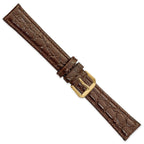 Alligator Grain Watch Band in Brown Leather, 18mm - Sophia Jewelers