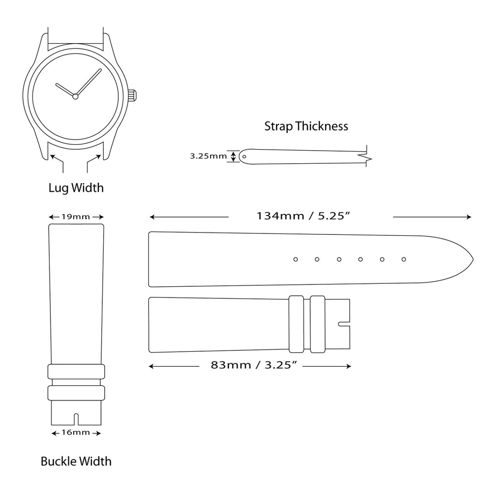Alligator Grain Watch Band in Brown Leather, 18mm - Sophia Jewelers