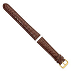 Alligator Grain Watch Band in Brown Leather, 18mm - Sophia Jewelers