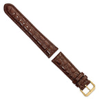 Brown DeBeer Short Alligator-Grain Watch Band in Leather - Sophia Jewelers