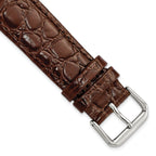 Alligator Grain Leather Watch Band in Brown, 16mm