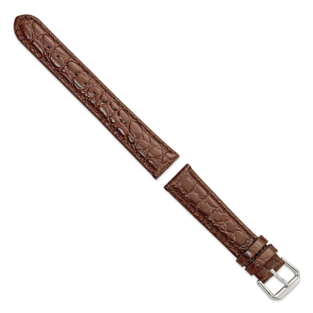 Grain DeBeer Brown Alligator-Grain Watch Band in Leather - Sophia Jewelers