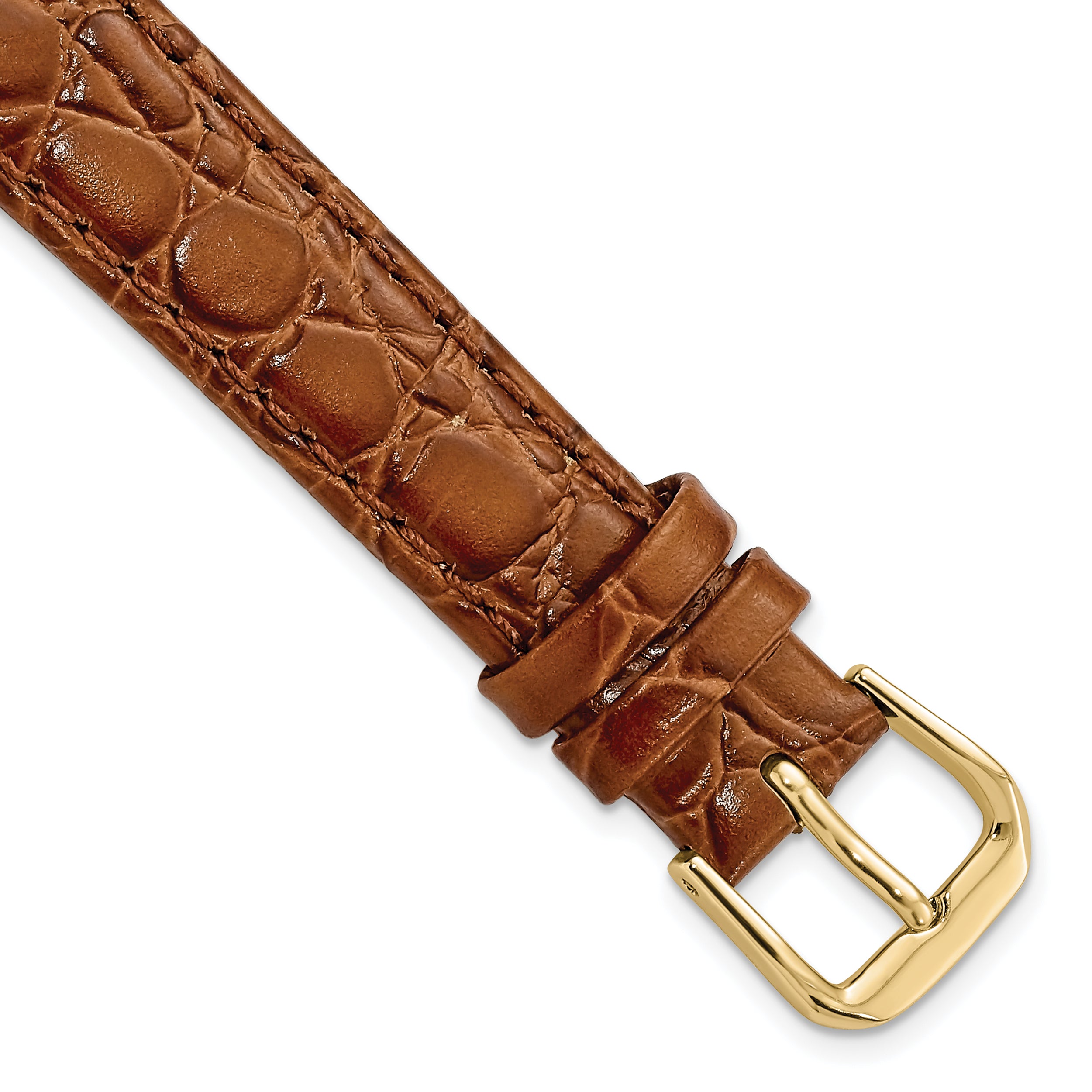 Havana Alligator-Grain Leather Watch Band in Brown, 14mm