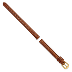 8mm Havana Alligator Grain Leather with Gold-tone Buckle 6.75 inch Watch Band