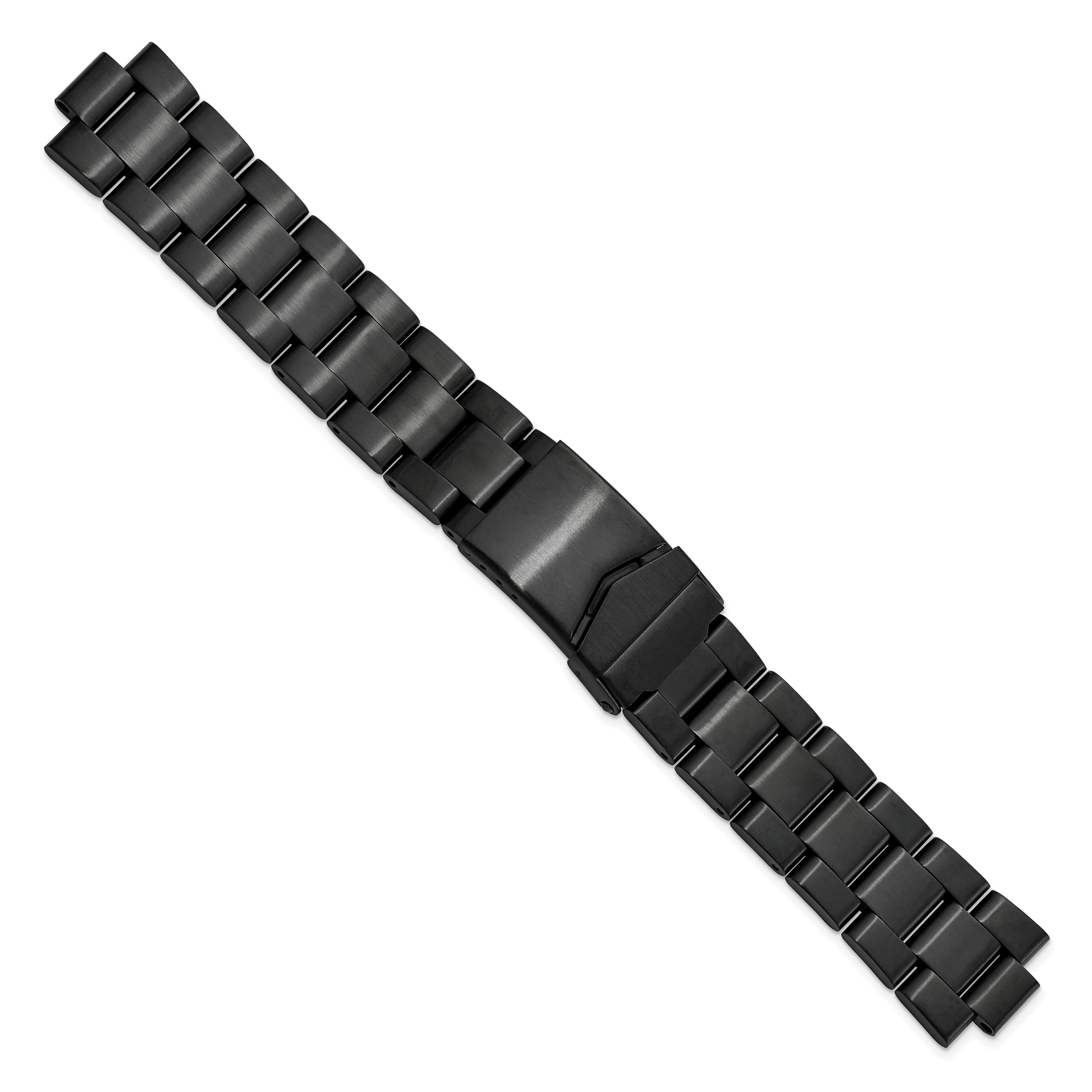Oyster-Style Watch Band in Black PVD Stainless Steel, 18mm Secondary image