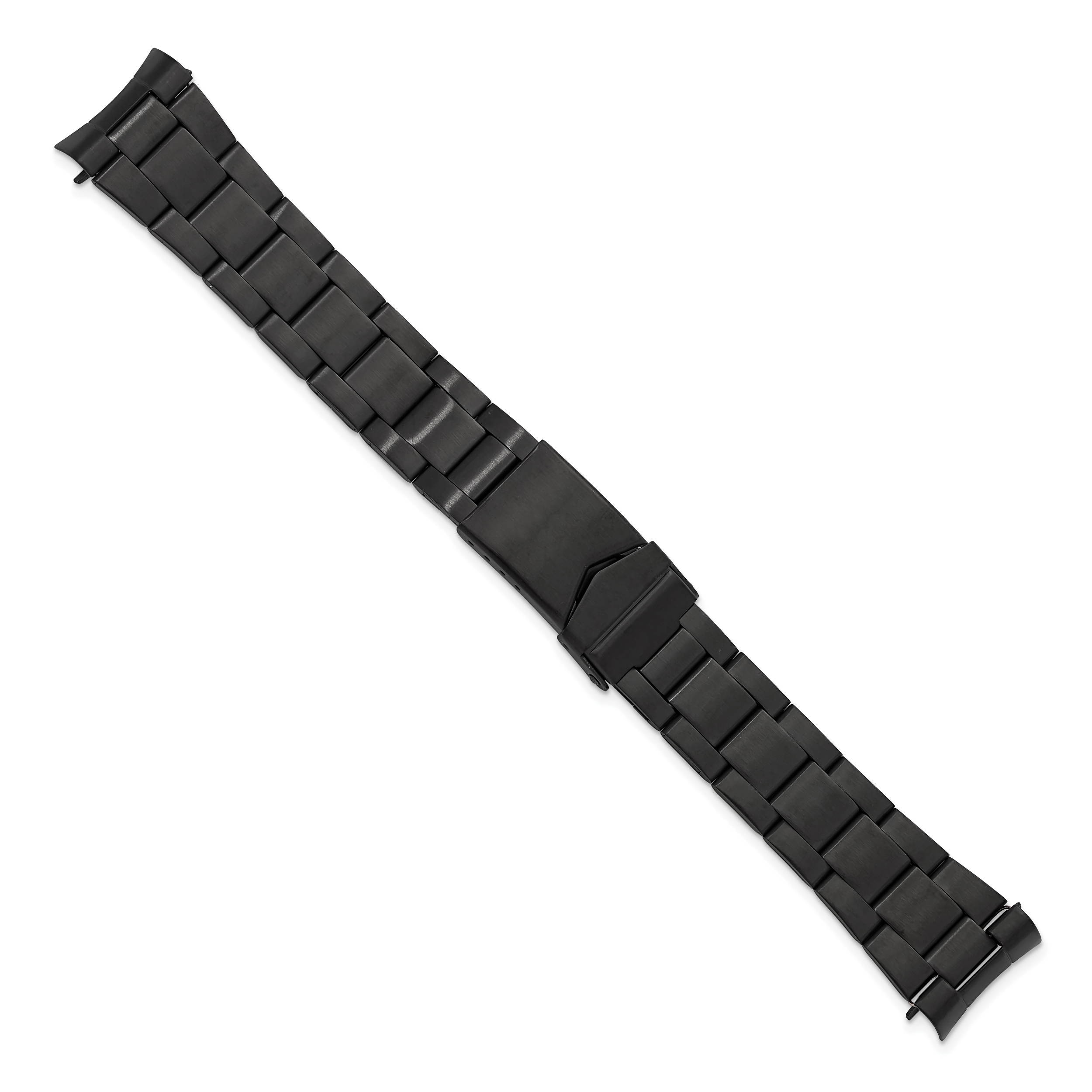 Oyster-Style Watch Band in Black PVD Stainless Steel, 18mm Secondary image