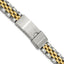 12-15mm Ladies Satin and Polished Two-tone Stainless Steel Jubilee-Style with Deployment Buckle 7 inch Watch Band