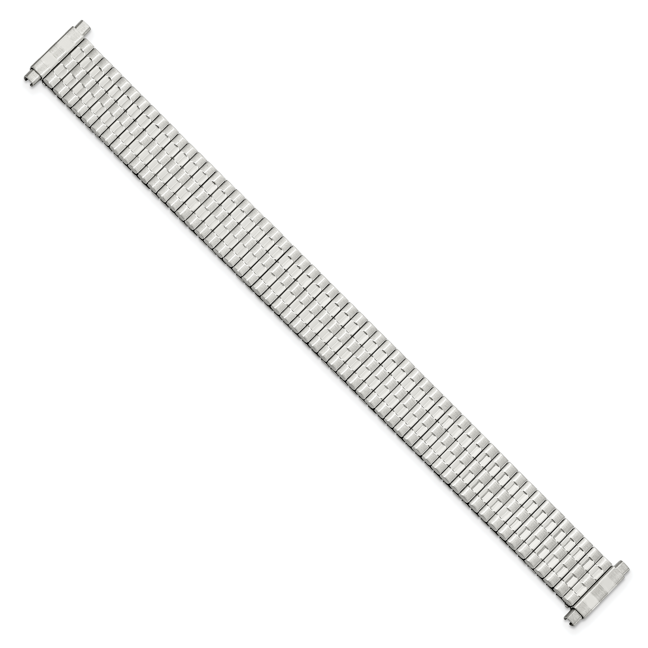 12-16mm Ladies Satin and Polished Stainless Steel Thin-Flexo Expansion Link 5.75 inch Watch Band Secondary image
